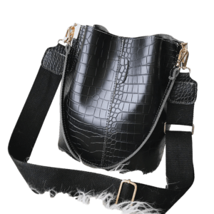 sac à main imitation crocodile noir