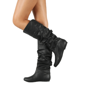 bottes hautes plissées noires