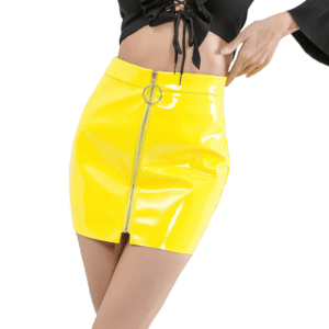 jupe simili ciir jaune