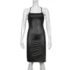 robe mini longue simili cuir
