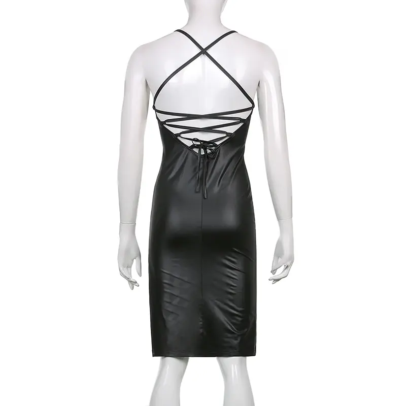 robe mi longue simili cuir