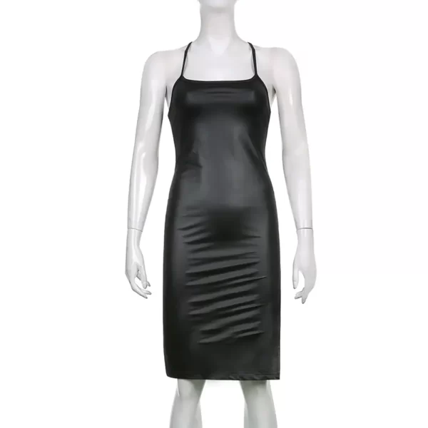 robe mini longue simili cuir