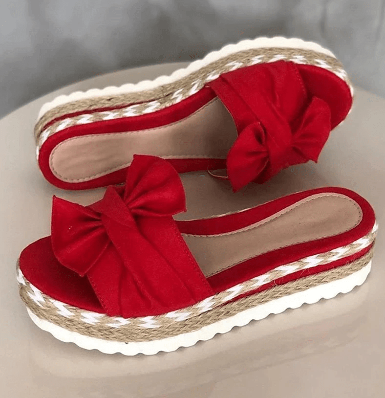 sandales plateforme rouge