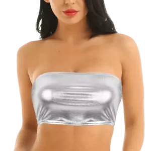 top bandeau gris argenté