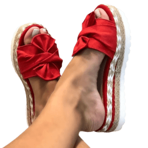 sandales plateforme rouge