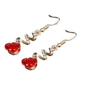 boucle d'oreille rose fleur