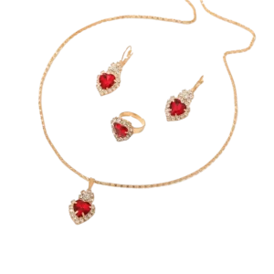 parure bijoux fantaisie rouge pas cher